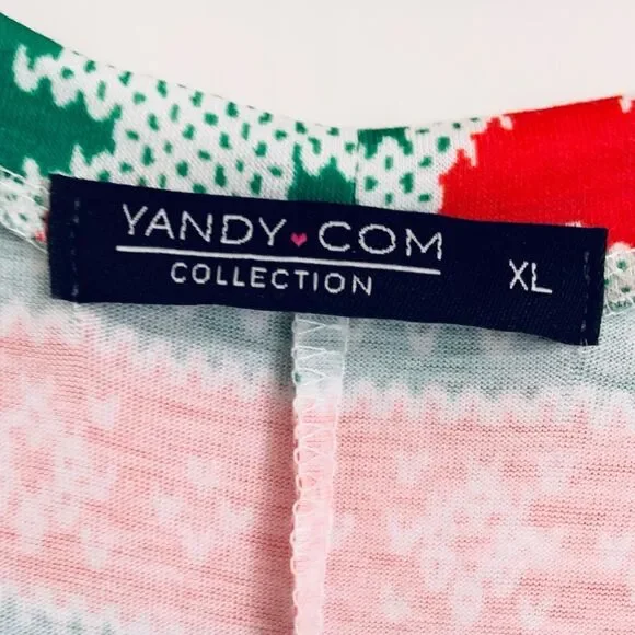 Yandy Green Christmas Tree Romper Pajamas Sleepwear Button Size XL - Picture 5 of 9